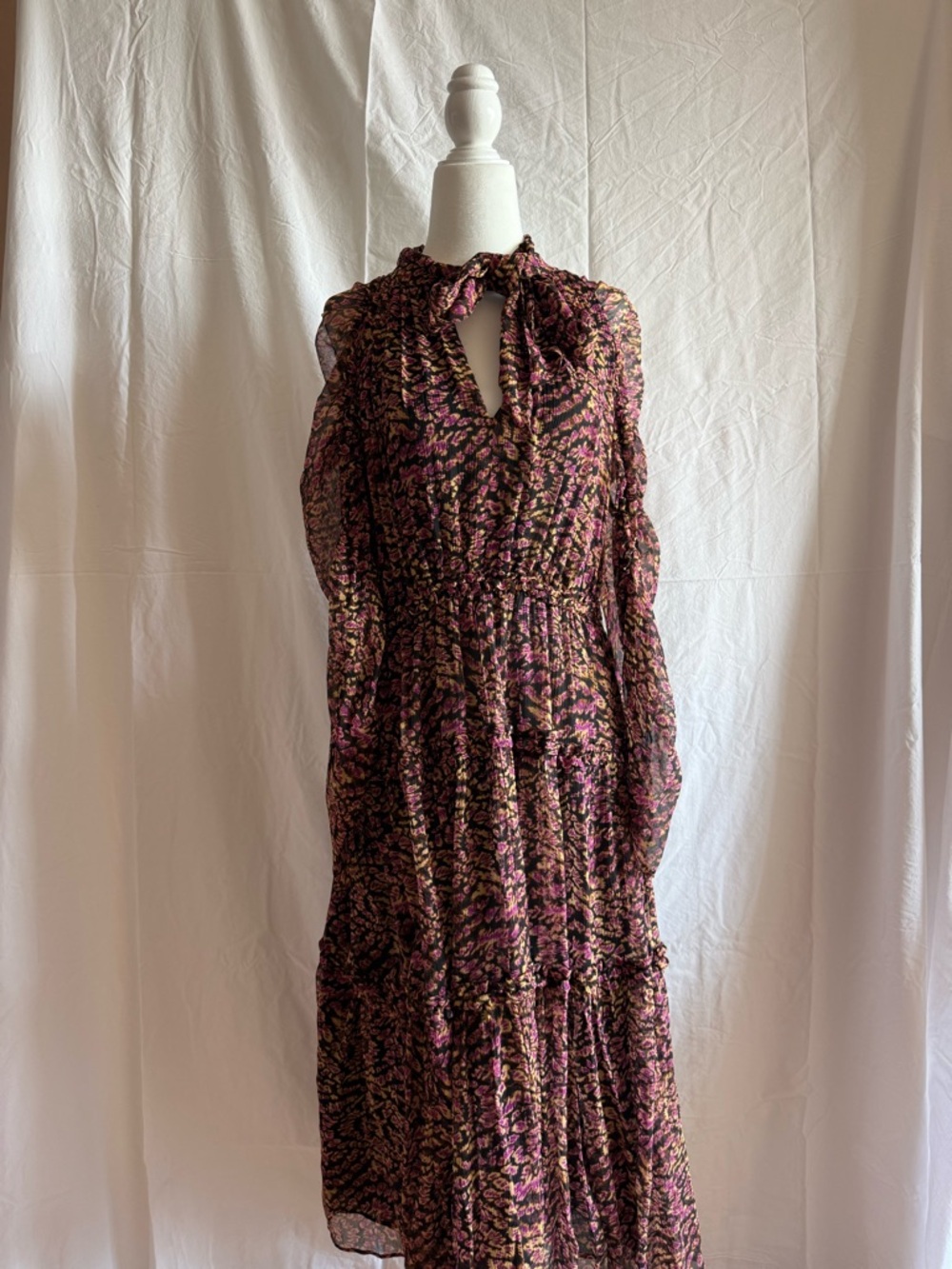 Ulla Johnson Authentic Pink and Black Printed Maxi Dress